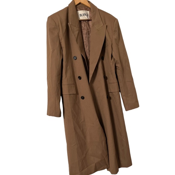 ✨ BLANCA Wool Carment Long Brown Trench Coat Jacket - Picture 5 of 9
